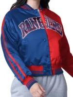 New York Rangers Zone Blitz Satin Varsity Jacket