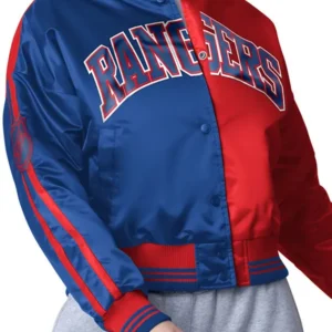 New York Rangers Zone Blitz Satin Varsity Jacket