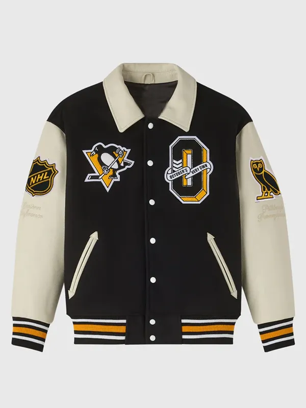 Pittsburgh Penguins Unisex Black Varsity Jacket Pittsburgh Penguins Unisex Black Varsity Jacket