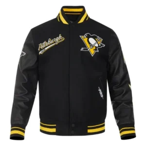 Pittsburgh Penguins Black Wool Varsity Jacket