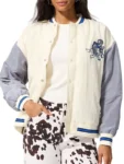 Terez x Dallas Cowboys Cream And Grey Varsity Jacket