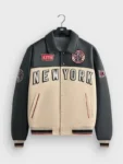NHL New York Rangers Blue Leather Bomber Jacket