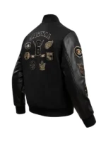 NHL Original Six Black Wool Varsity Jacket