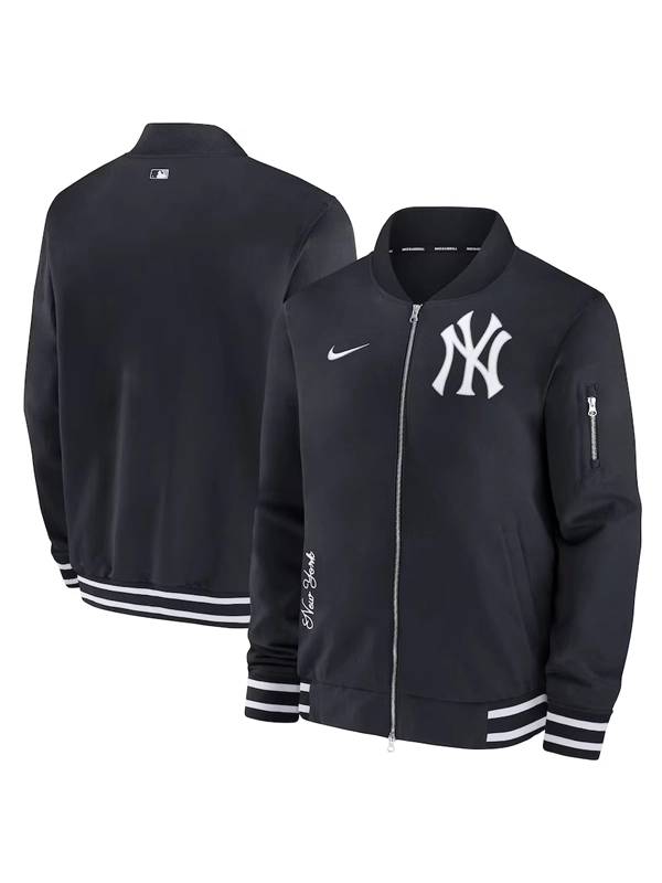 New York Yankees Black Bomber Jacket New York Yankees Black Bomber Jacket