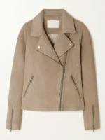 Jackie Howard Grey Biker Leather Jacket 2025