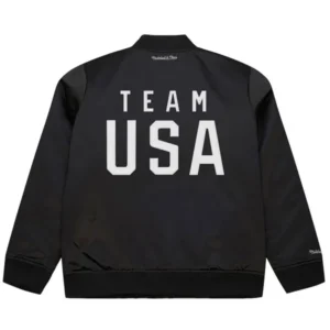 Team USA Snoop Dogg Black Satin Bomber Jacket