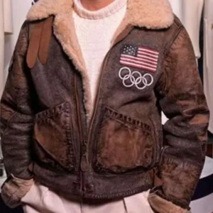 Olympics 2026 Team USA Flight Leather Jacket