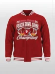 Peach Bowl 2025 Indiana Hoosiers Red Varsity Jacket