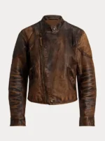 Polo RL 10th-Anniversary Brown Leather Moto Jacket