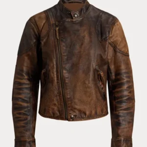 Polo RL 10th-Anniversary Brown Leather Moto Jacket