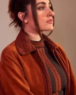 Rachel Sennott Bottoms Brown Leather Coat