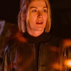 I Care a Lot Rosamund Pike Black Leather Jacket