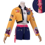 Rumi-KPop-Demon-Hunters-2025-Cropped-Yellow-Leather-Moto-Jacket