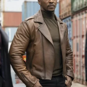 Anthony Mackie Falcon & Winter Soldier Brown Leather Jacket