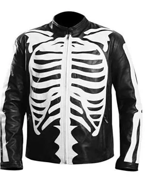 Skeleton Bones Halloween Party Leather Jacket Skeleton Bones Halloween Party Leather Jacket