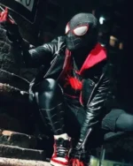 Spider-Man Across The Spider-Verse Black Leather Jacket