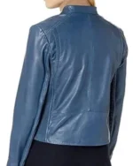 Women’s Stand Collar Leather Jacket