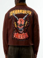 Stranger Things Hellfire Club Brown Cotton Jacket