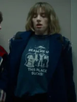 Stranger Things S05 Robin Buckley Blue Wool Coat - Image 2