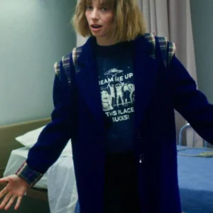 Stranger Things S05 Robin Buckley Blue Wool Coat