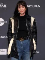 Dakota Johnson Quilted Black Leather Jacket