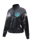 Super Bowl 60 Black Satin Jacket