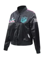 Super Bowl 60 Black Satin Jacket