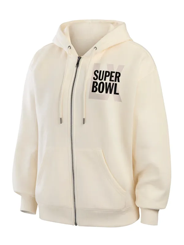 Super Bowl LX Erin Andrews Beige Hooded Jacket Super Bowl LX Erin Andrews Beige Hooded Jacket