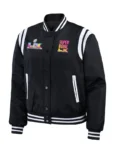 Super Bowl LX Erin Andrews Black Bomber Jacket
