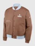 Super Bowl LX Legacy Brown Bomber Varsity Jacket