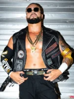 TNA Mike Santana Black Leather Vest 2025 - Image 3