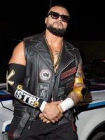 TNA Mike Santana Black Leather Vest 2025