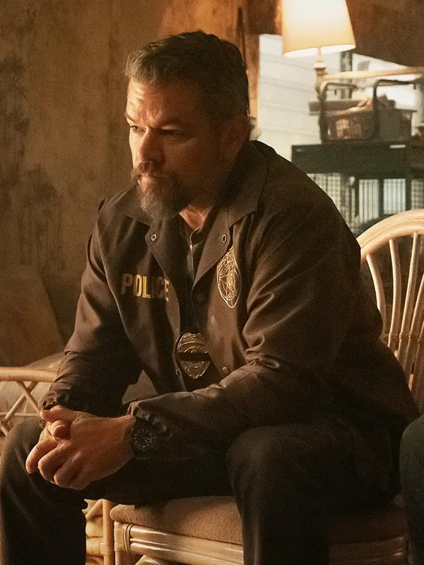 Matt Damon The Rip 2026 Brown Police Jacket Matt Damon The Rip 2026 Brown Police Jacket