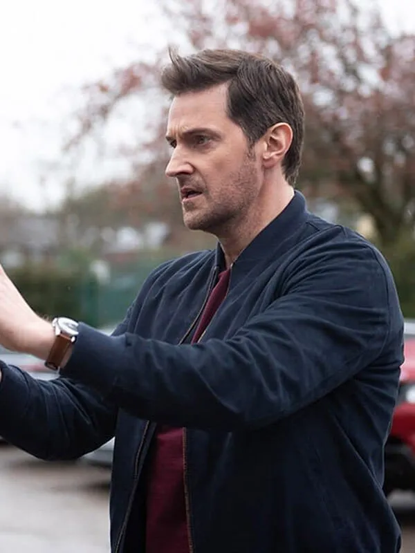 The Stranger Richard Armitage Blue Bomber Jacket The Stranger Richard Armitage Blue Bomber Jacket