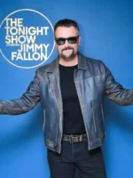 Jacket Eric Church Blue Leather Jacket Tonight Show S12