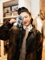 Polo RL 10th-Anniversary Brown Leather Moto Jacket - Image 2