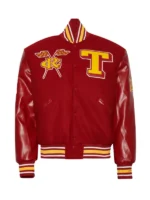 Tuskegee University Red Wool & Leather Varsity Jacket