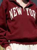 Dominique Perry Burgundy Fleece Jacket 2025 Movie - Image 2