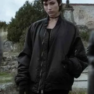 Úrsula Corberó Money Heist Tokyo Black Bomber Jacket