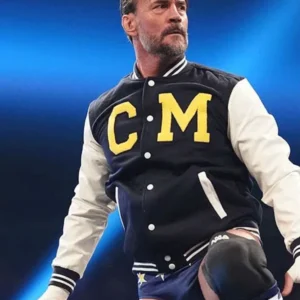 WWE CM Punk Steiner Bros Black Varsity Jacket