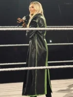 Izzi Dame Black Leather Trench Coat WWE NXT