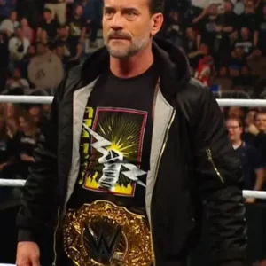 WWE Raw CM Punk Black Bomber Jacket 2026