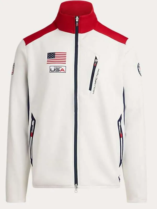 Team USA Winter Olympics 2026 White Track Jacket Team USA Winter Olympics 2026 White Track Jacket