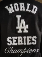 LA Dodgers Black Varsity Jacket MLB Champions 2025