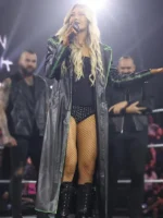 Izzi Dame Black Leather Trench Coat WWE NXT - Image 3