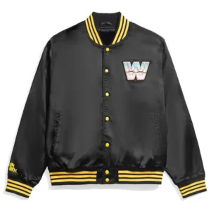 WWE Legends Black Satin Varsity Jacket Unisex