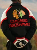 Blackhawks Centennial 2026 Black Varsity Jacket