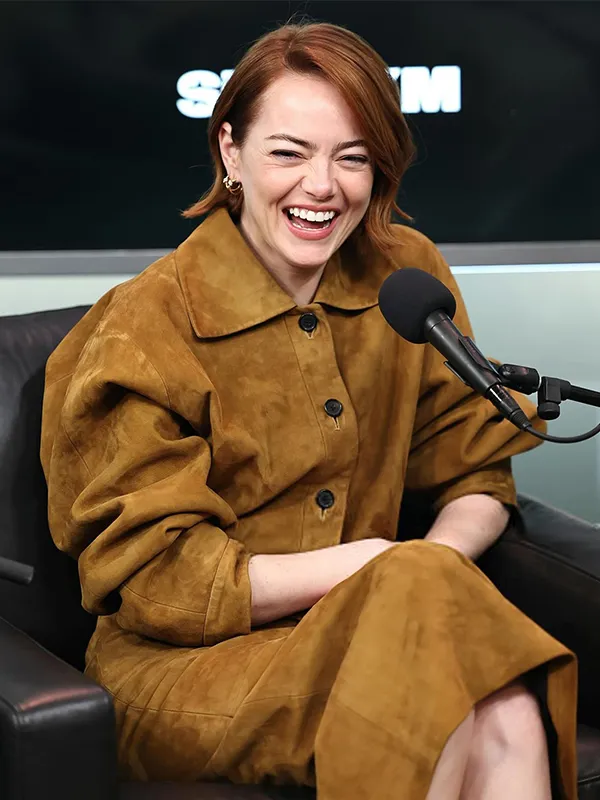 Bugonia 2025 Michelle Brown Suede Cropped Jacket