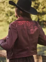 Rodeo Las Vegas Bloom Town Red Leather Jacket 2025