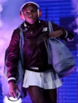 US Open 2025 Coco Gauff Brown Leather Jacket